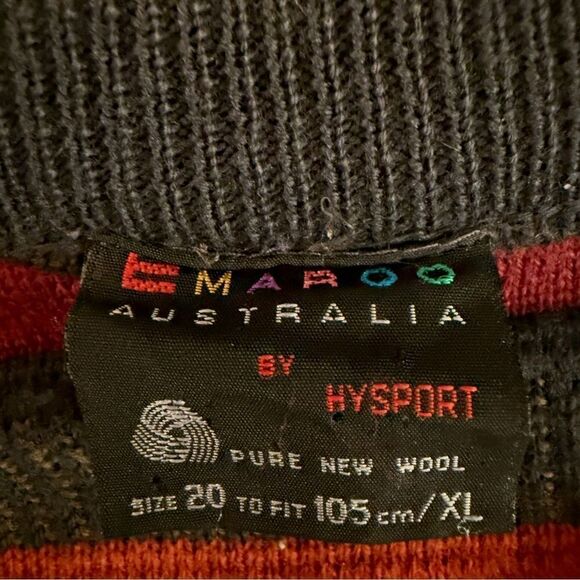 Emaroo Australia Men's Multicolor 3D Cable Knit Wool Sweater - Picture 6 of 7